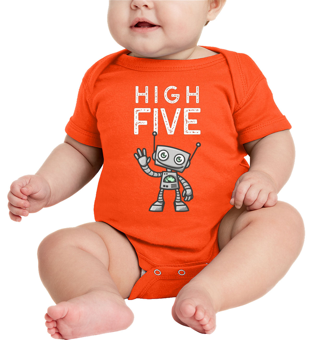 Robot High Five Baby Onesie