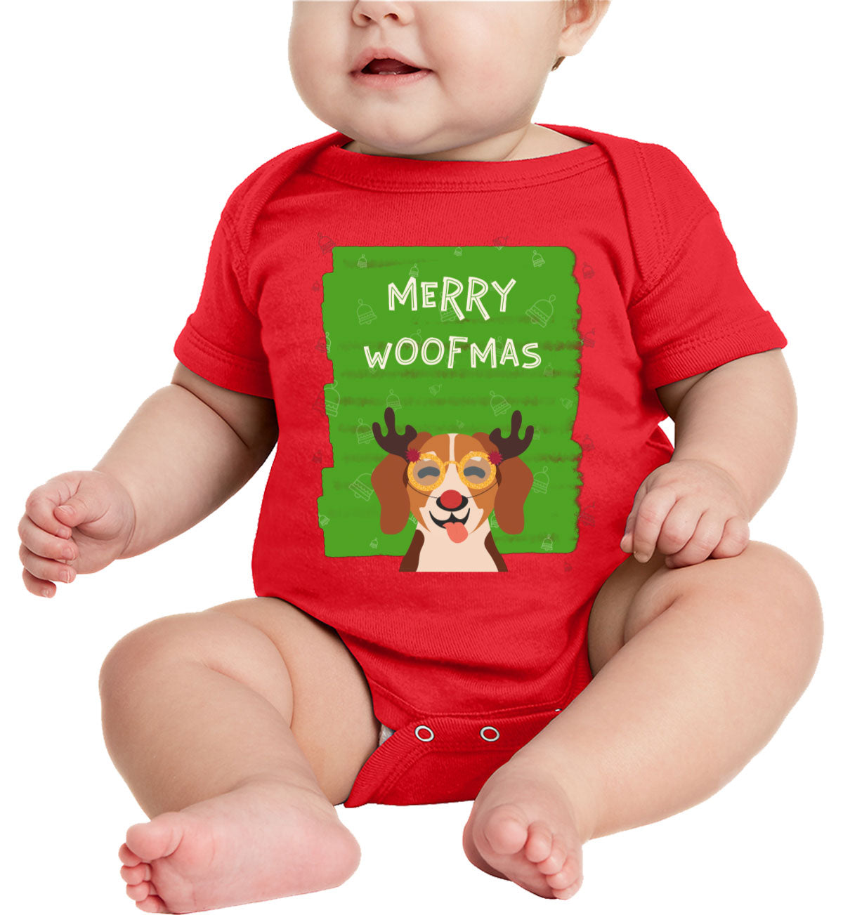 Merry Woofmas Dog Christmas Baby Onesie