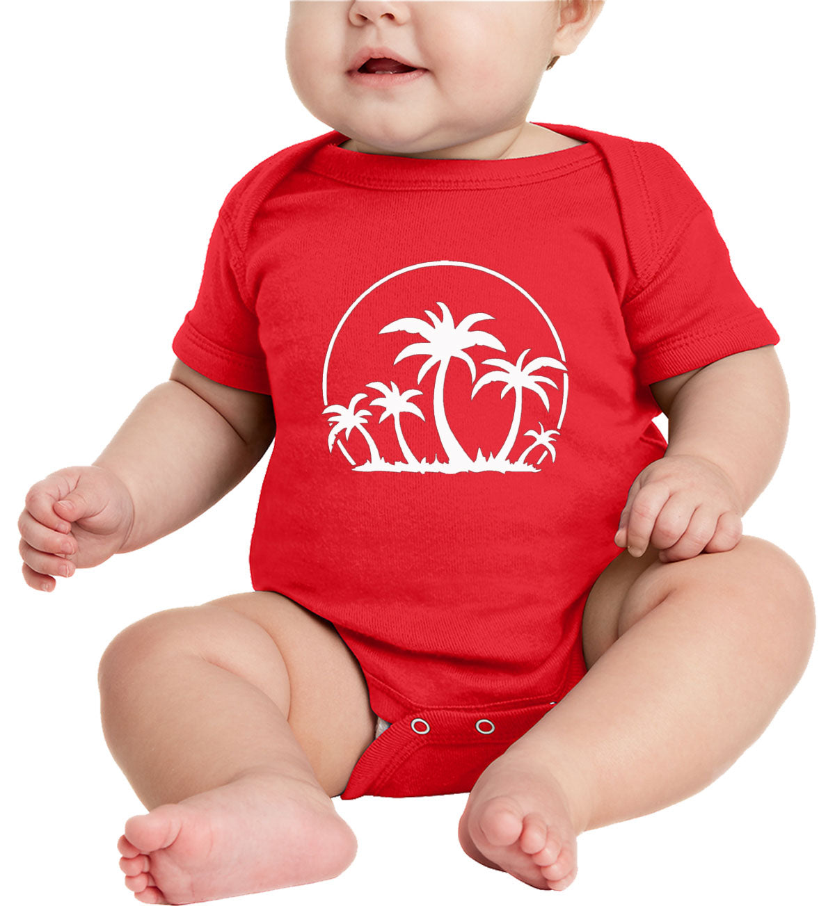 Palm Trees And Sunset Baby Onesie