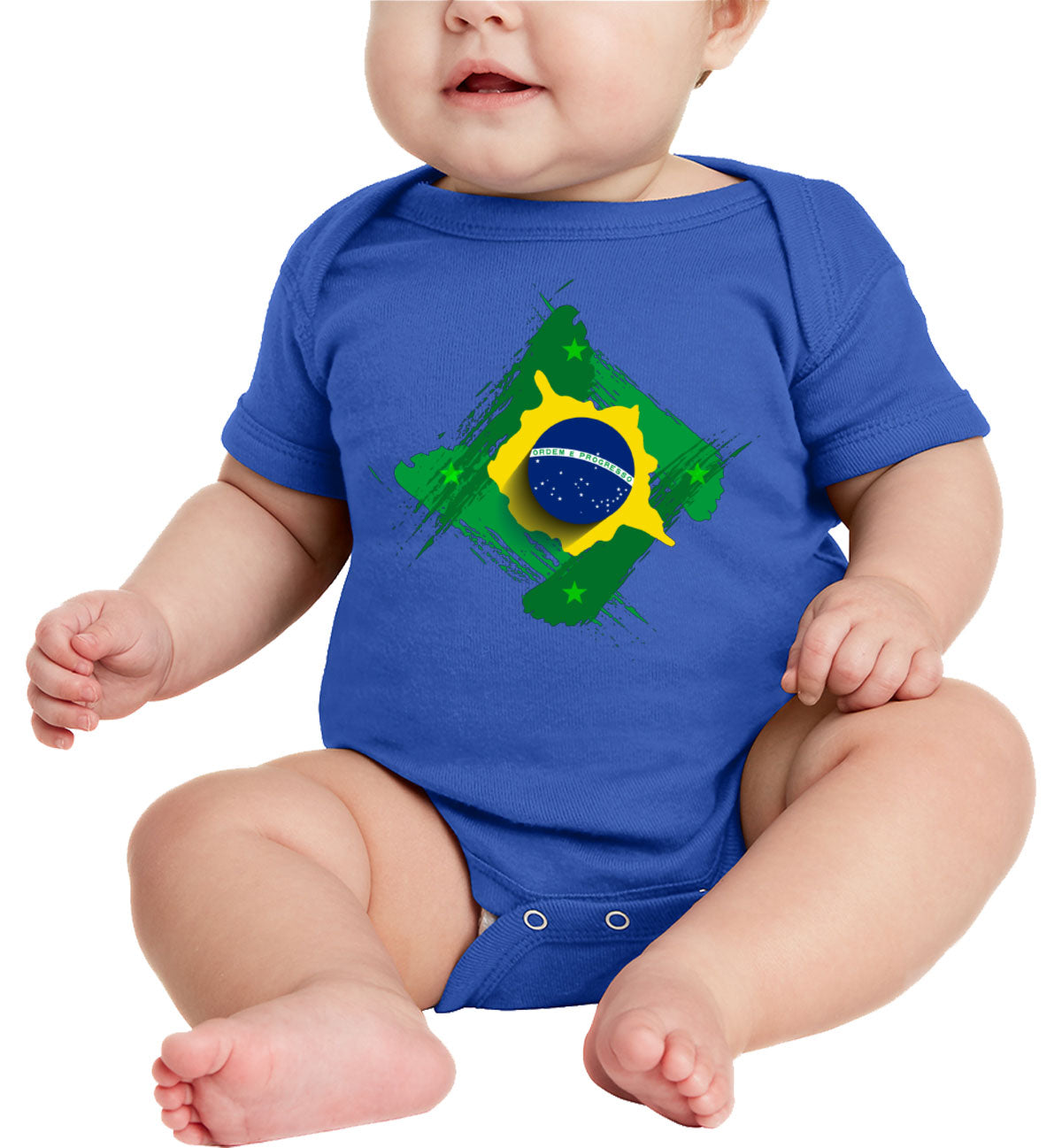 Brazil Flag Diamond Shape Baby Onesie