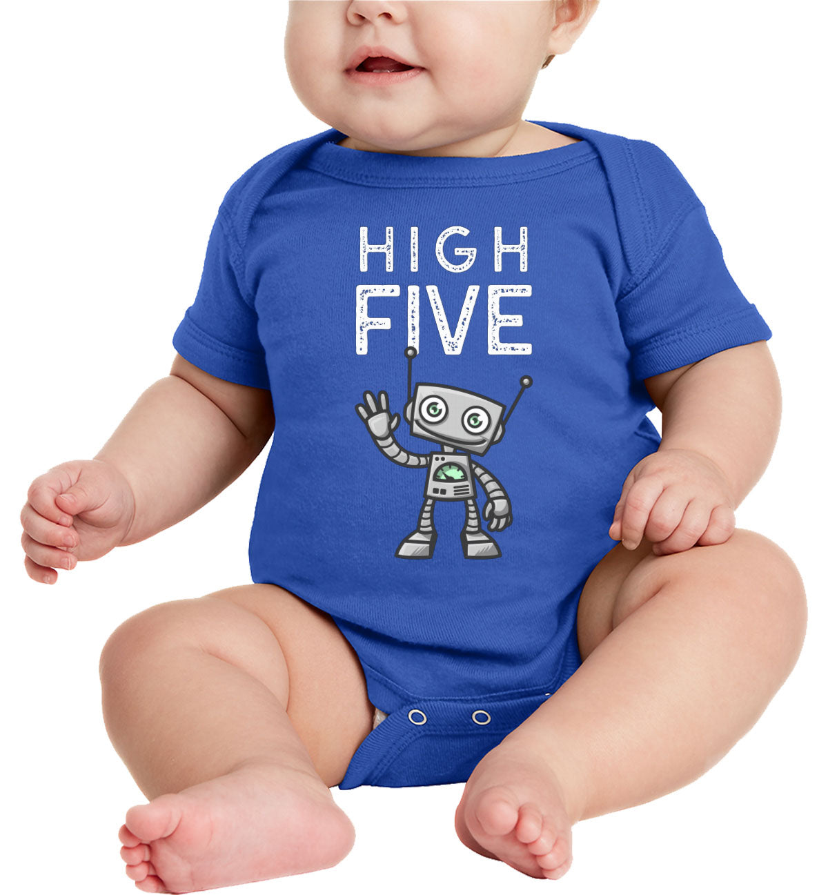 Robot High Five Baby Onesie