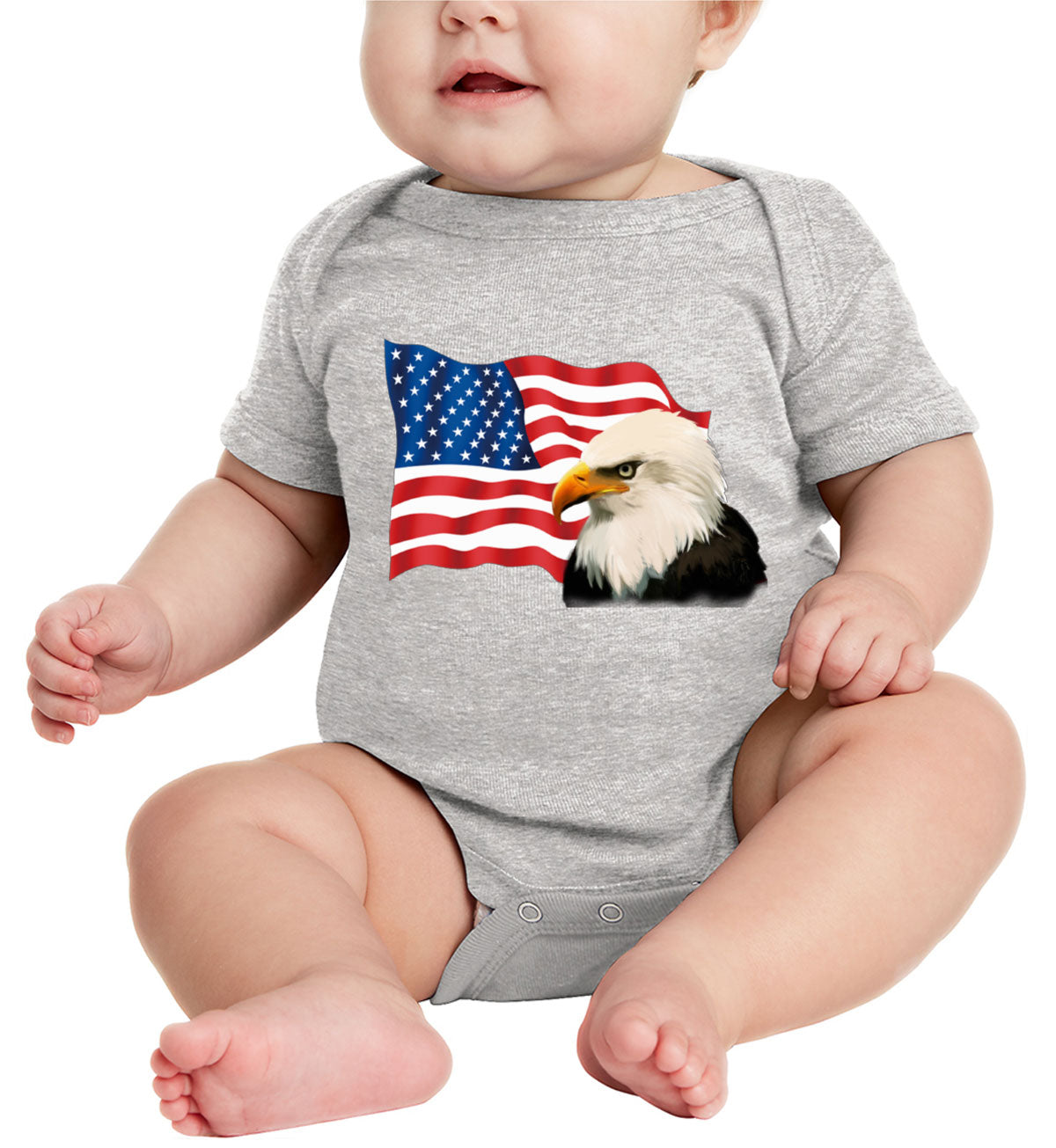 Bald Eagle American Flag Baby Onesie