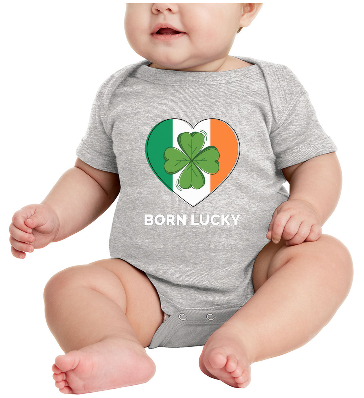 Born Lucky Ireland Flag St. Patrick's Day Baby Onesie