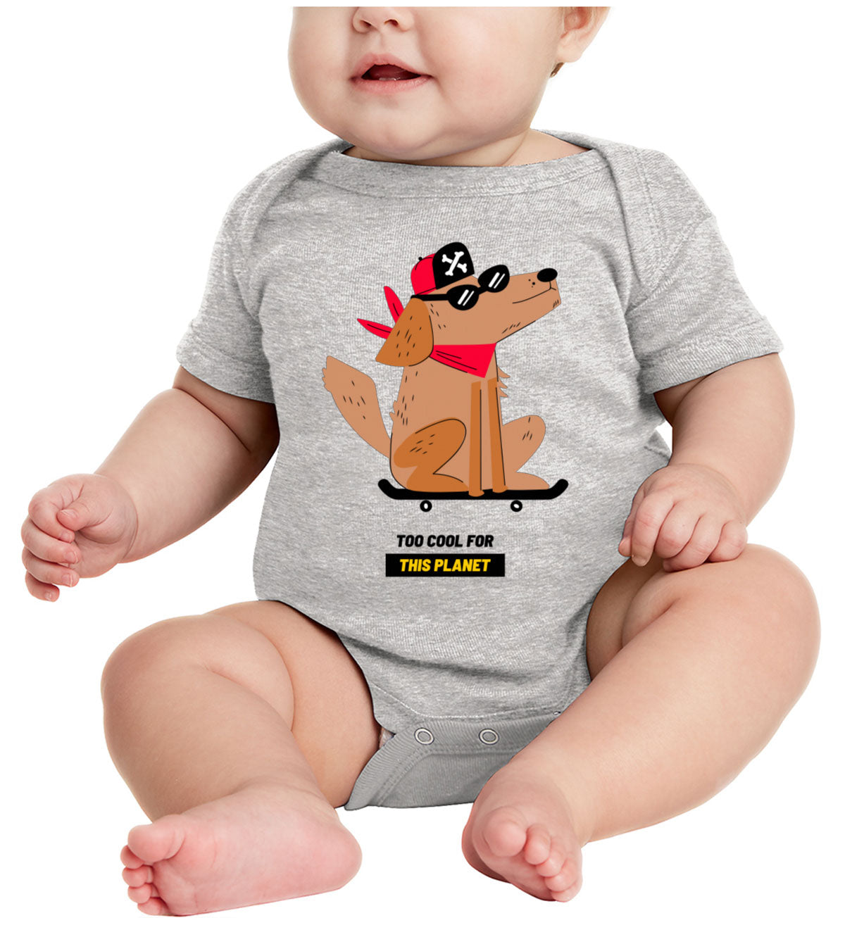 The Dog On A Skateboard Baby Onesie