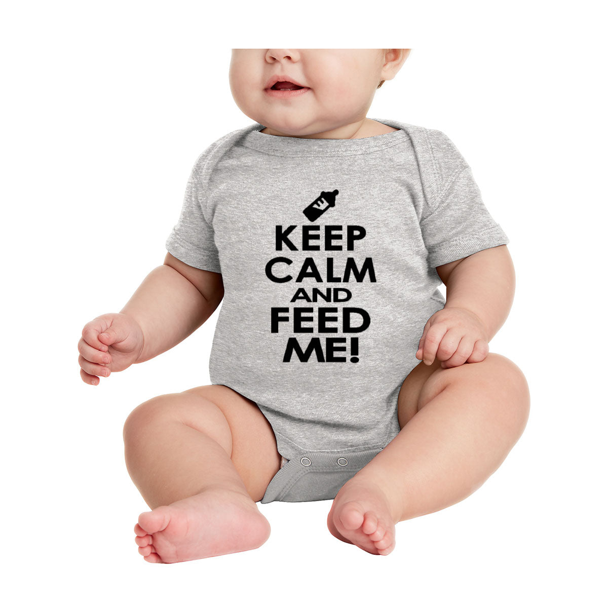 Keep Calm And Feed Me Baby Onesie