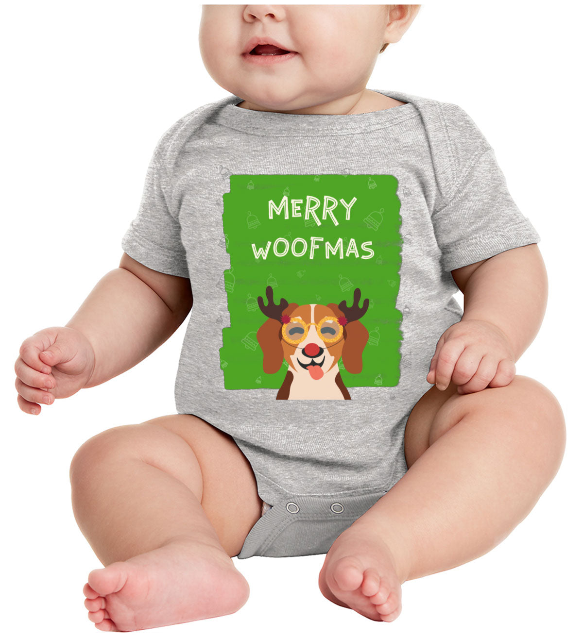 Merry Woofmas Dog Christmas Baby Onesie