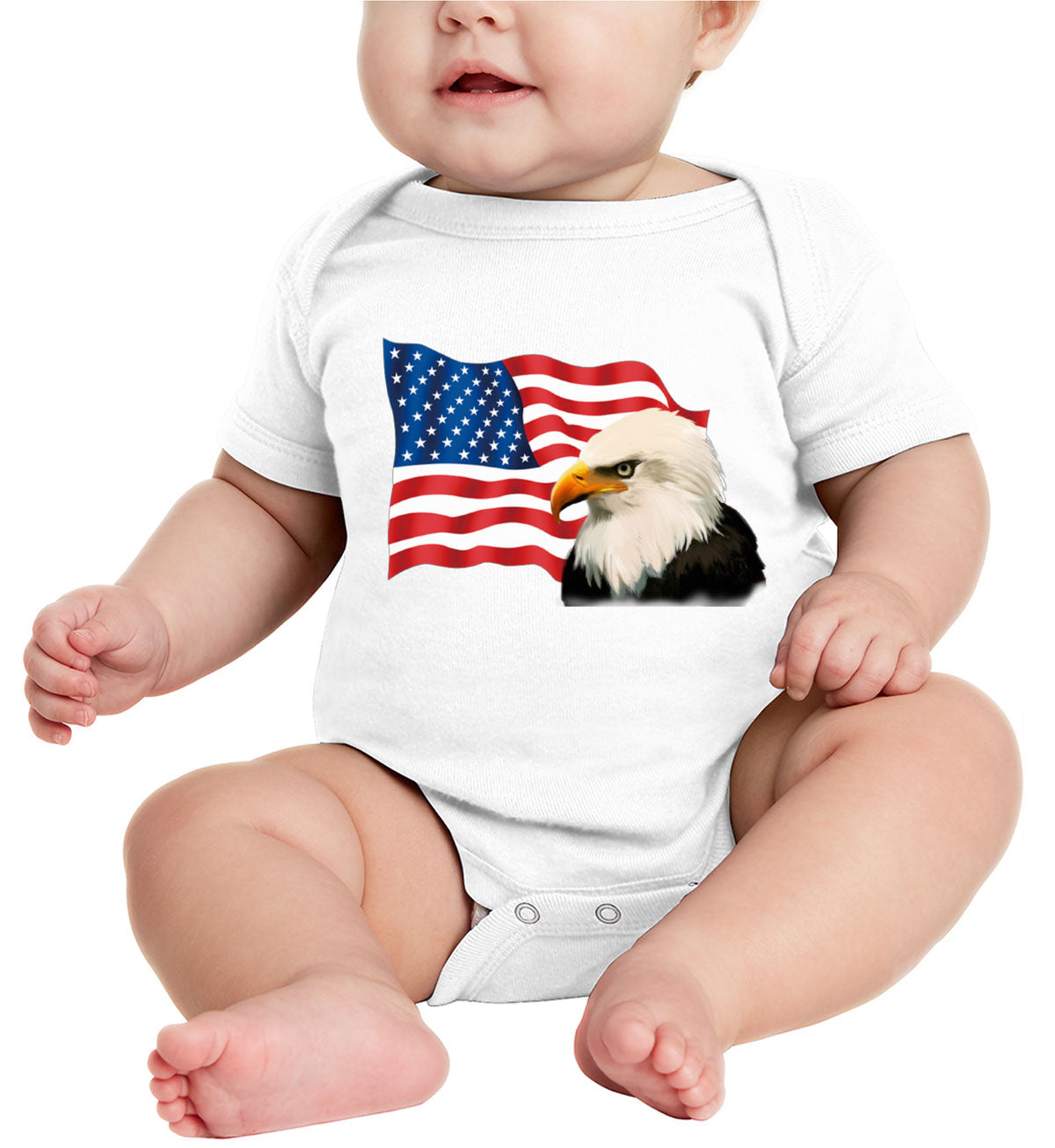 Bald Eagle American Flag Baby Onesie