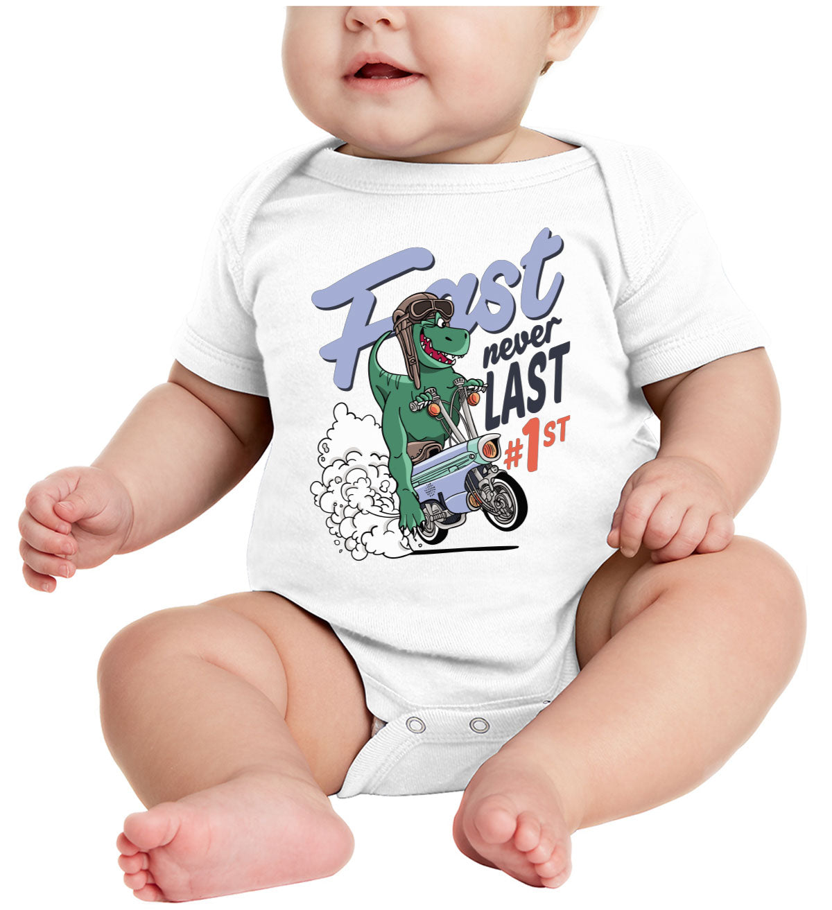 Fast Dinosaur Never Last #1 Baby Onesie