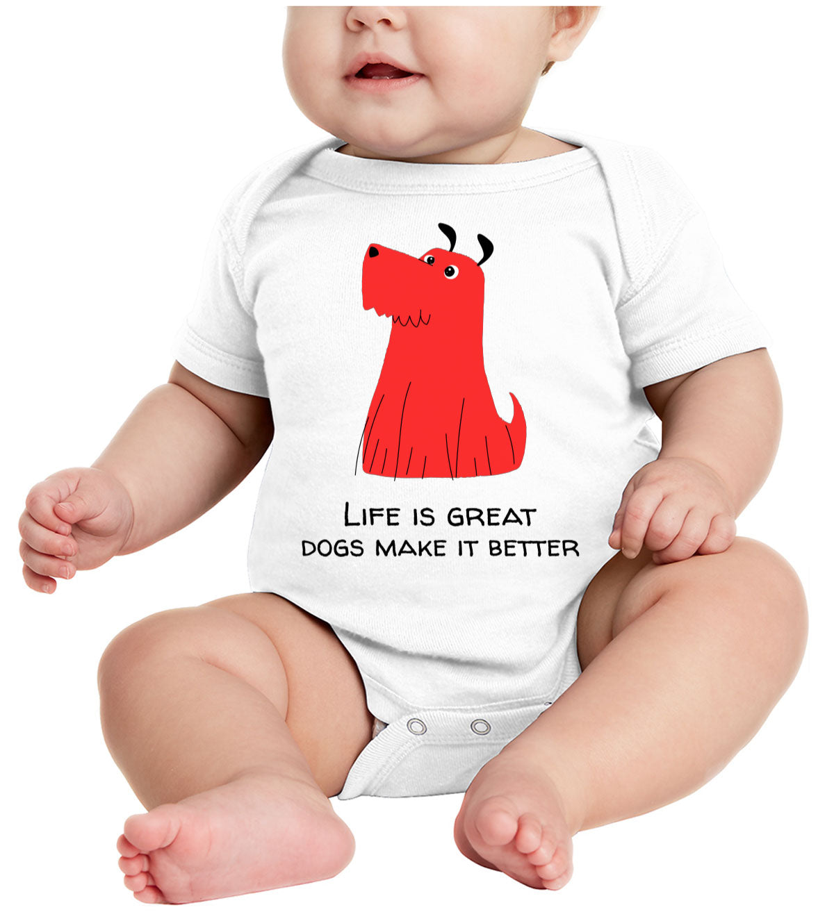 Life Is Great. Dogs Make It Better Furry Dog Baby Onesie