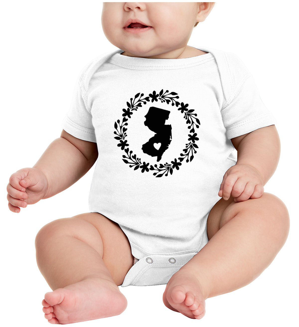 New Jersey NJ Heart Baby Onesie