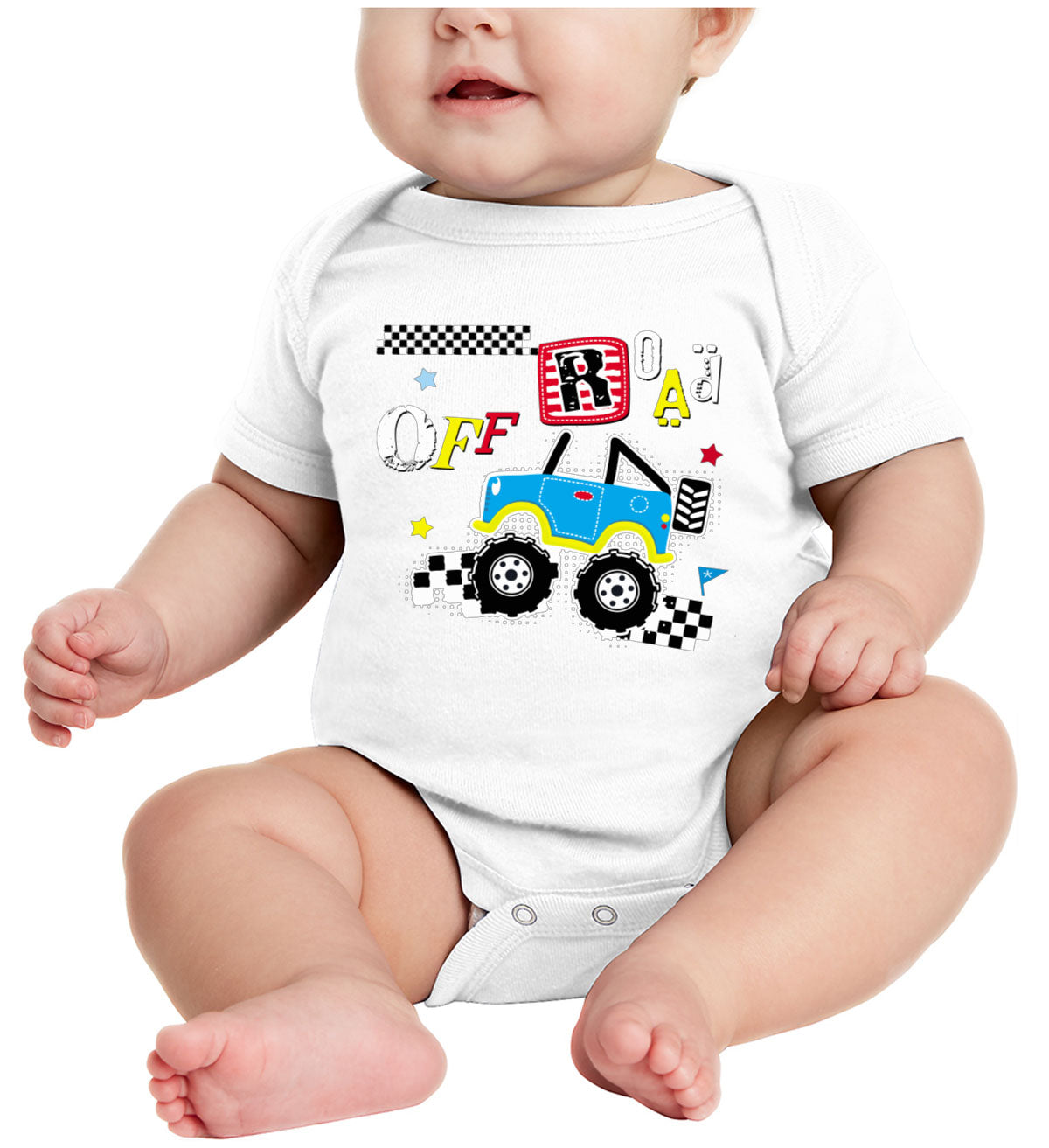 Off Road Monster Truck Baby Onesie