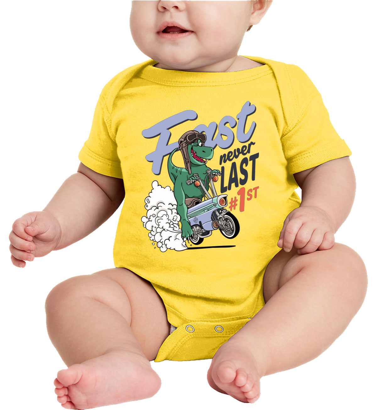 Fast Dinosaur Never Last #1 Baby Onesie