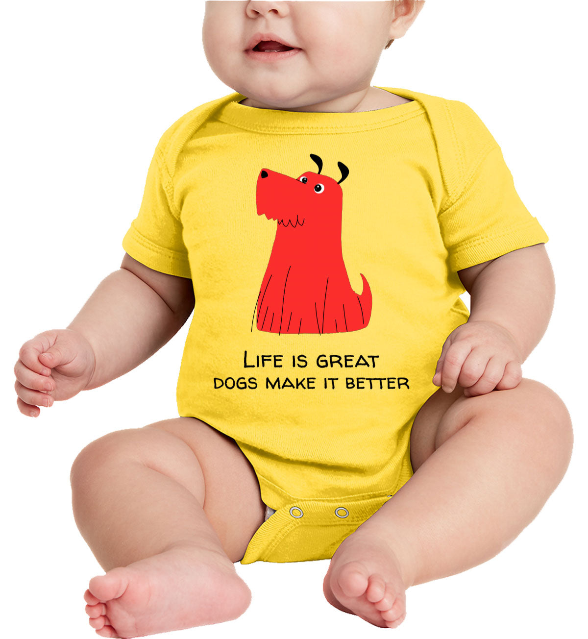 Life Is Great. Dogs Make It Better Furry Dog Baby Onesie