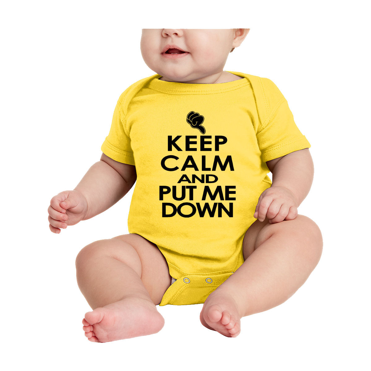 Keep Calm And Put Me Down Baby Onesie