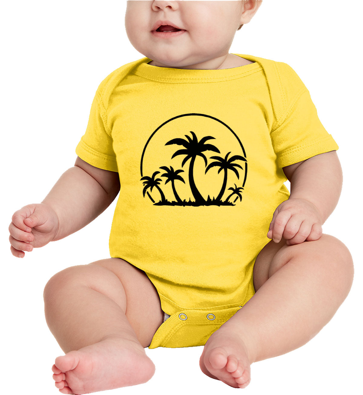 Palm Trees And Sunset Baby Onesie