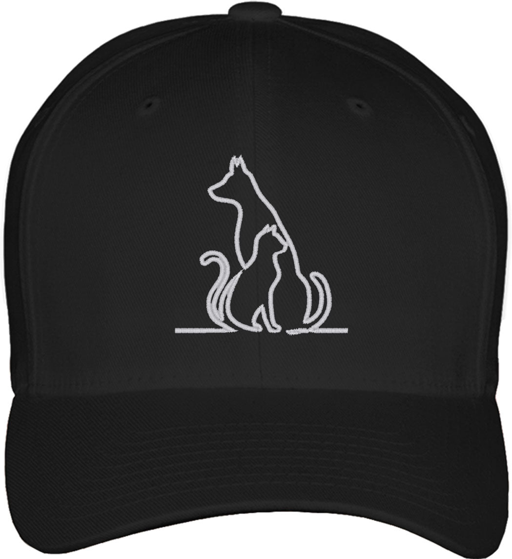 Dog And Cat Fitted Baseball Cap