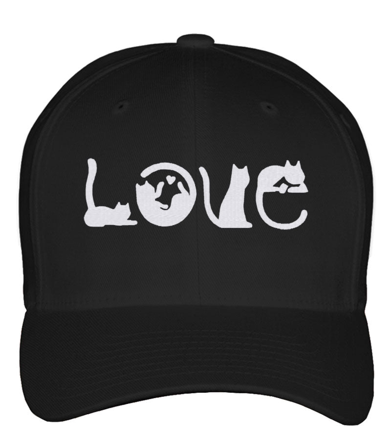 Cat Love Fitted Baseball Cap