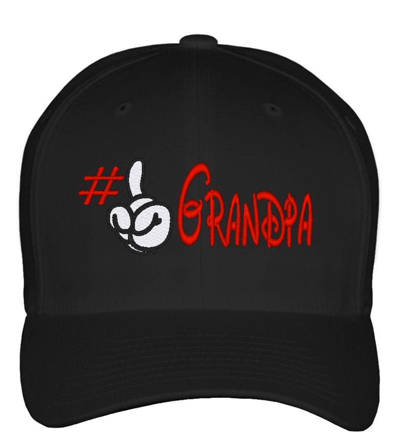 Number One Grandpa Fitted Baseball Cap