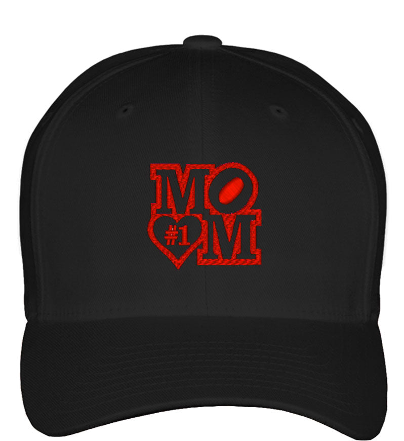 Number One Mom Fitted Baseball Cap