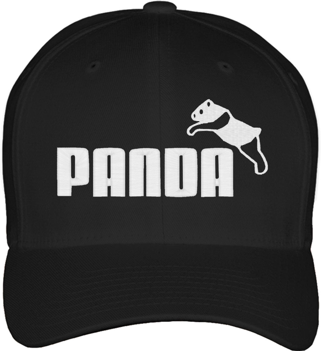 Panda Puma Funny Logo Fitted Baseball Cap