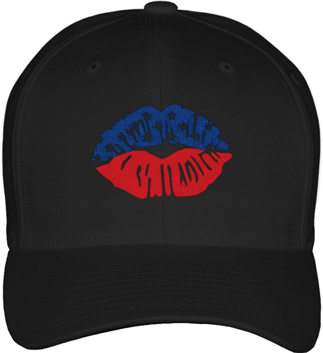USA American Lips Fitted Baseball Cap