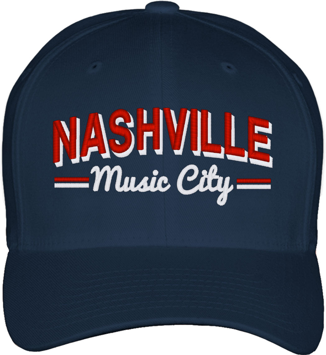 Nashville Music City Fitted Baseball Cap