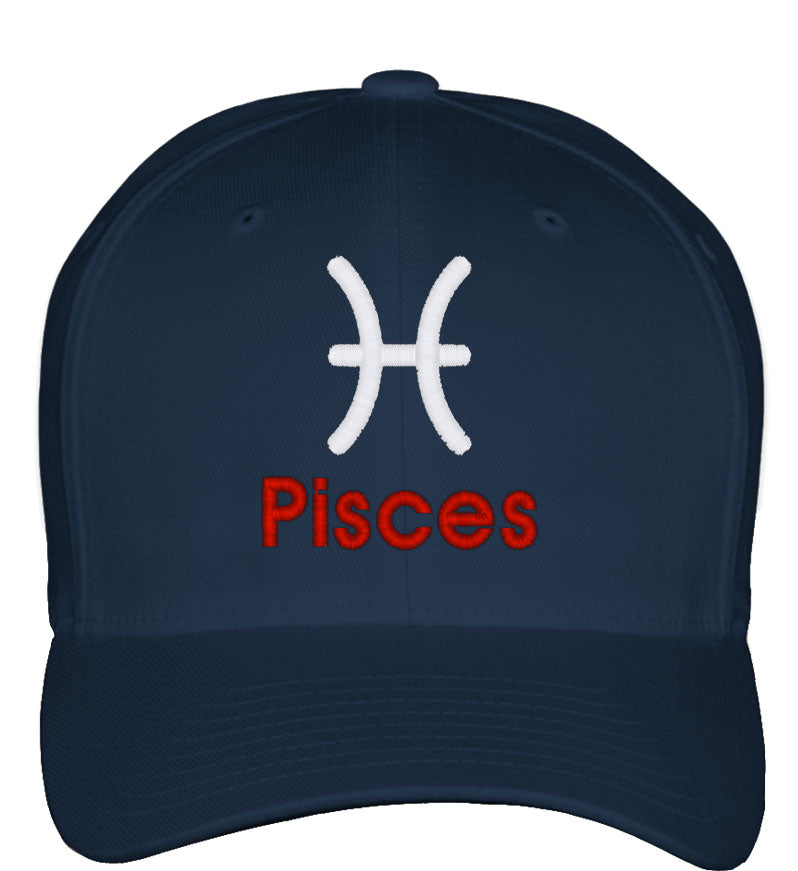 Pisces Zodiac Sign Horoscope Astrology Fitted Baseball Cap