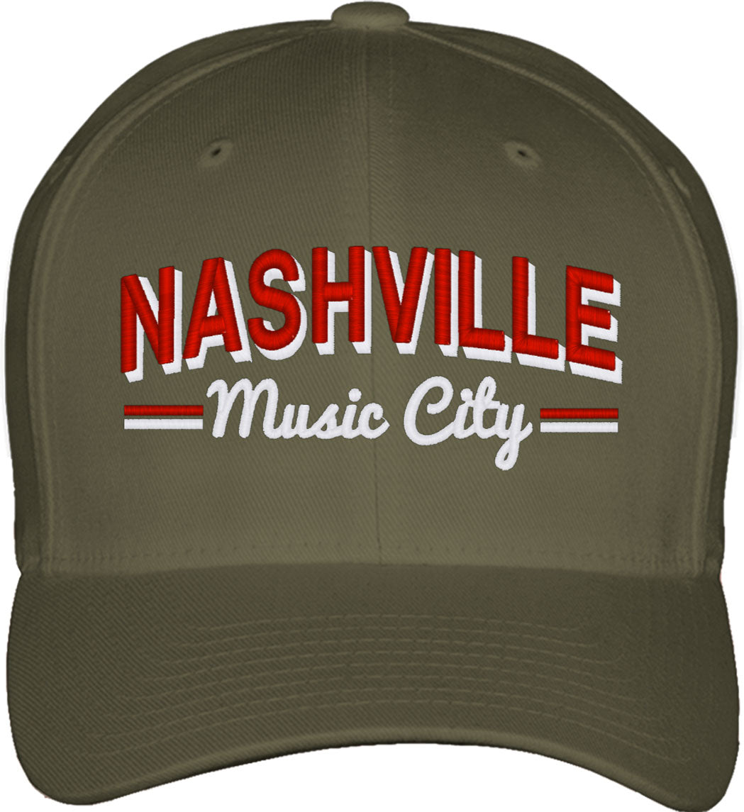 Nashville Music City Fitted Baseball Cap