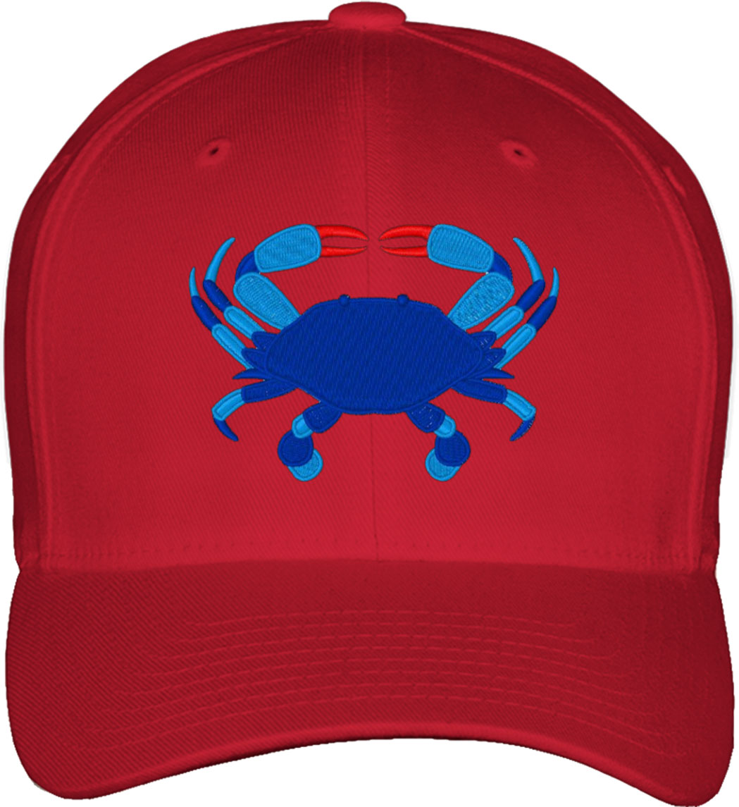 Blue Crab Fitted Baseball Cap