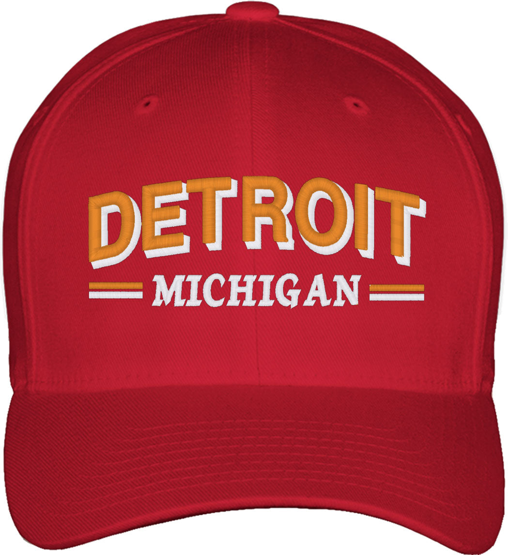 Detroit Michigan Fitted Baseball Cap