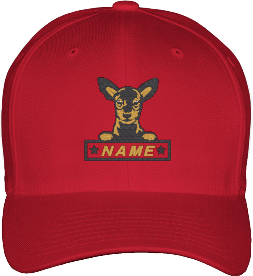 Miniature Pinscher Custom Name Fitted Baseball Cap