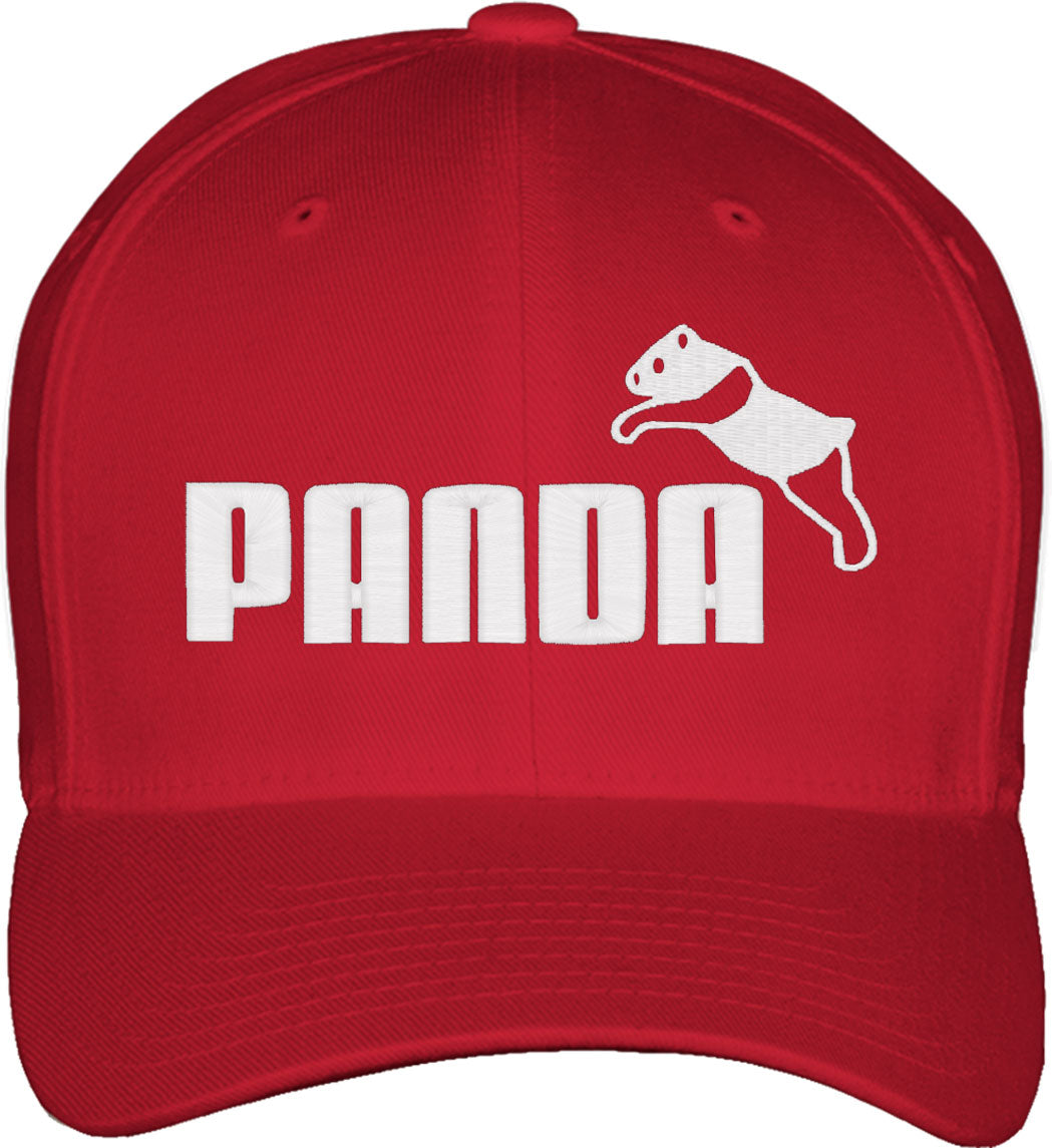 Panda Puma Funny Logo Fitted Baseball Cap