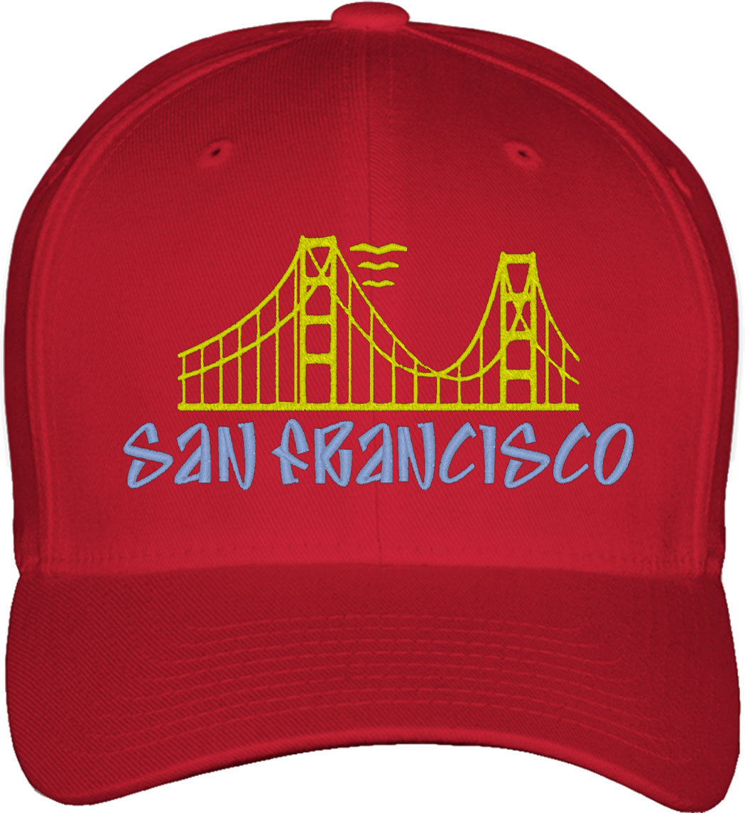 Golden Gate Bridge San Francisco Fitted Baseball Cap