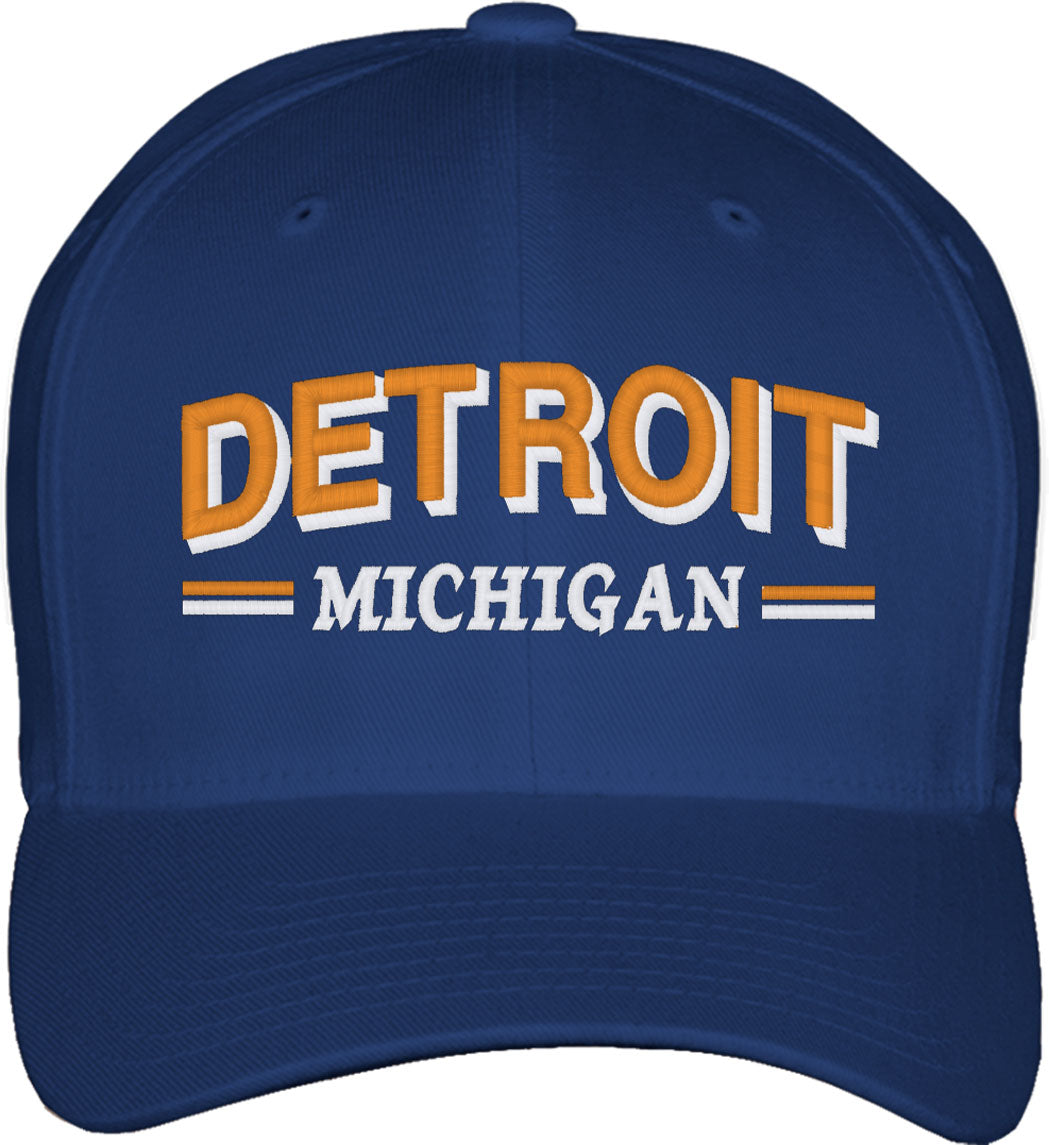 Detroit Michigan Fitted Baseball Cap