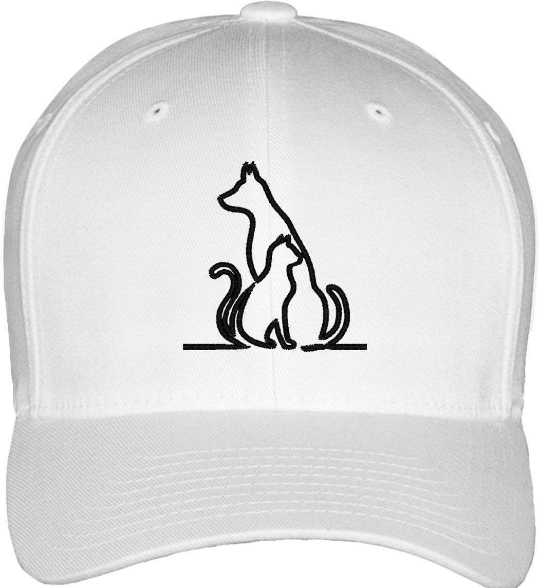 Dog And Cat Fitted Baseball Cap