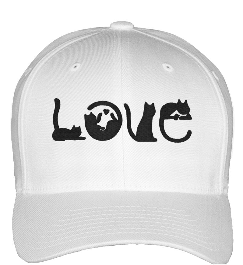 Cat Love Fitted Baseball Cap