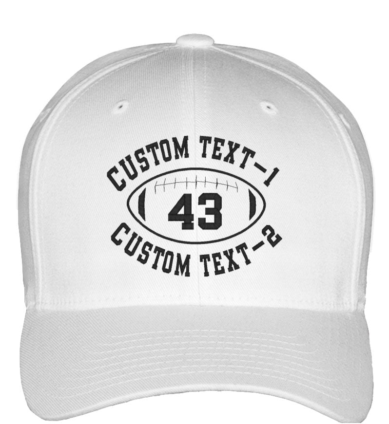 Custom Embroidered Football Fitted Baseball Cap