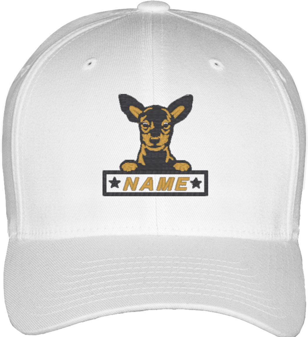 Miniature Pinscher Custom Name Fitted Baseball Cap