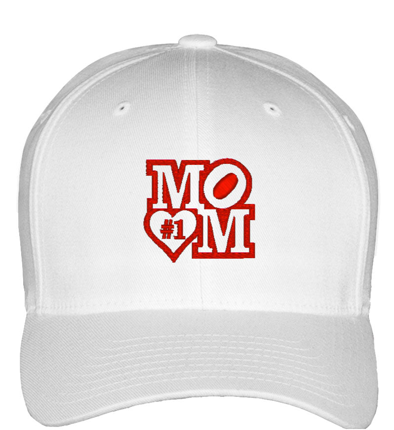 Number One Mom Fitted Baseball Cap