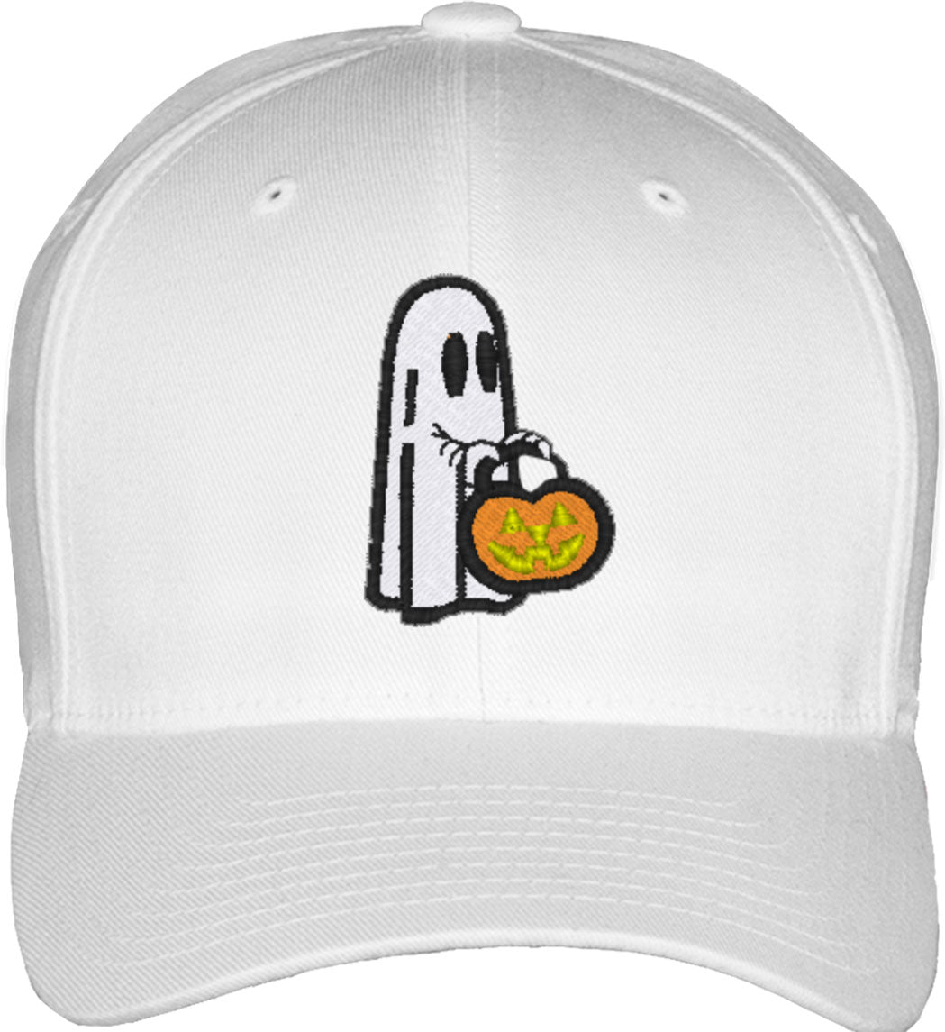 Cute Spooky Ghost Fitted Baseball Cap