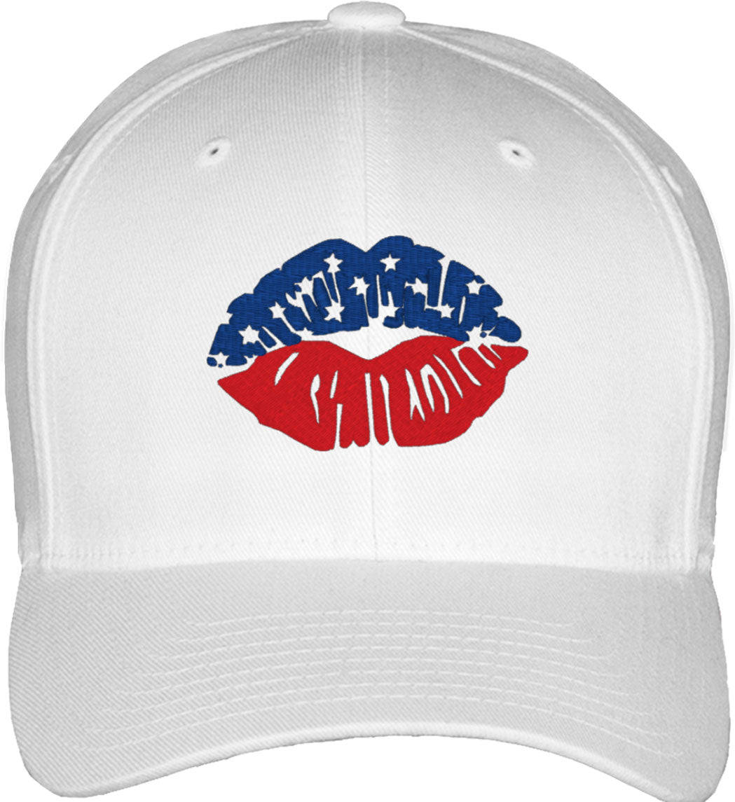 USA American Lips Fitted Baseball Cap