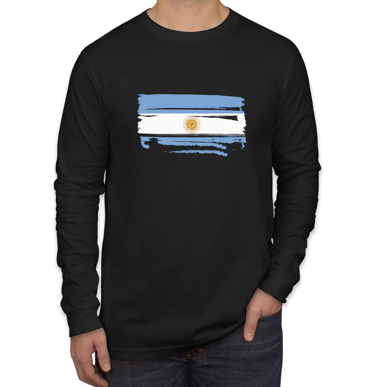 Argentina Flag Men's Long Sleeve Shirt