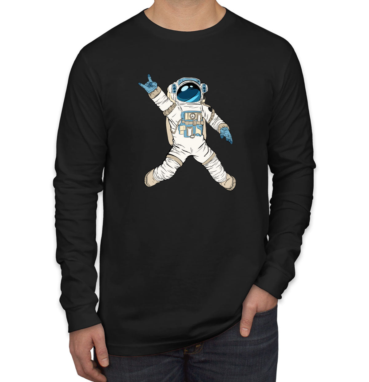 Astro Rock Music Men's Long Sleeve Shirt