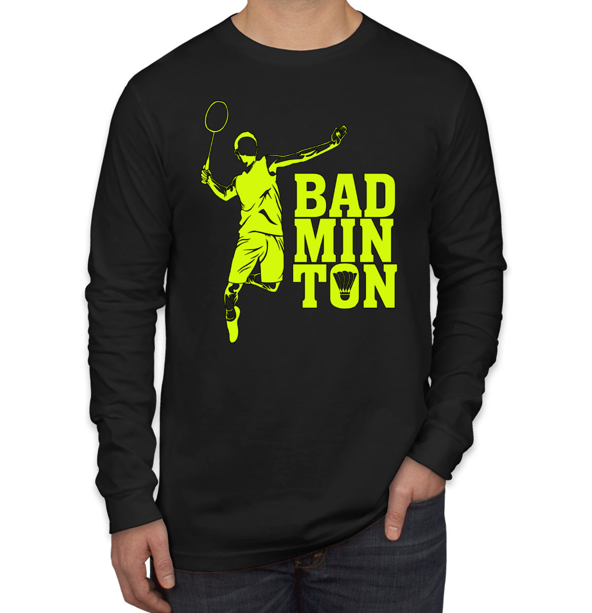 Badminton Player Men's Long Sleeve Shirt