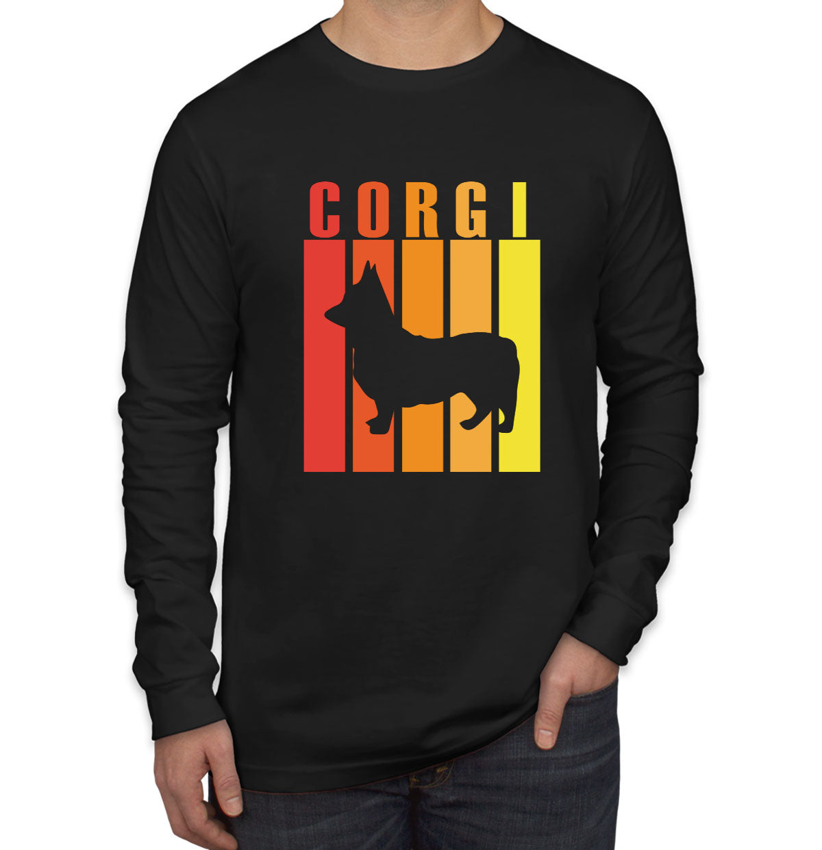 Pembroke Welsh Corgi Dog Men's Long Sleeve Shirt