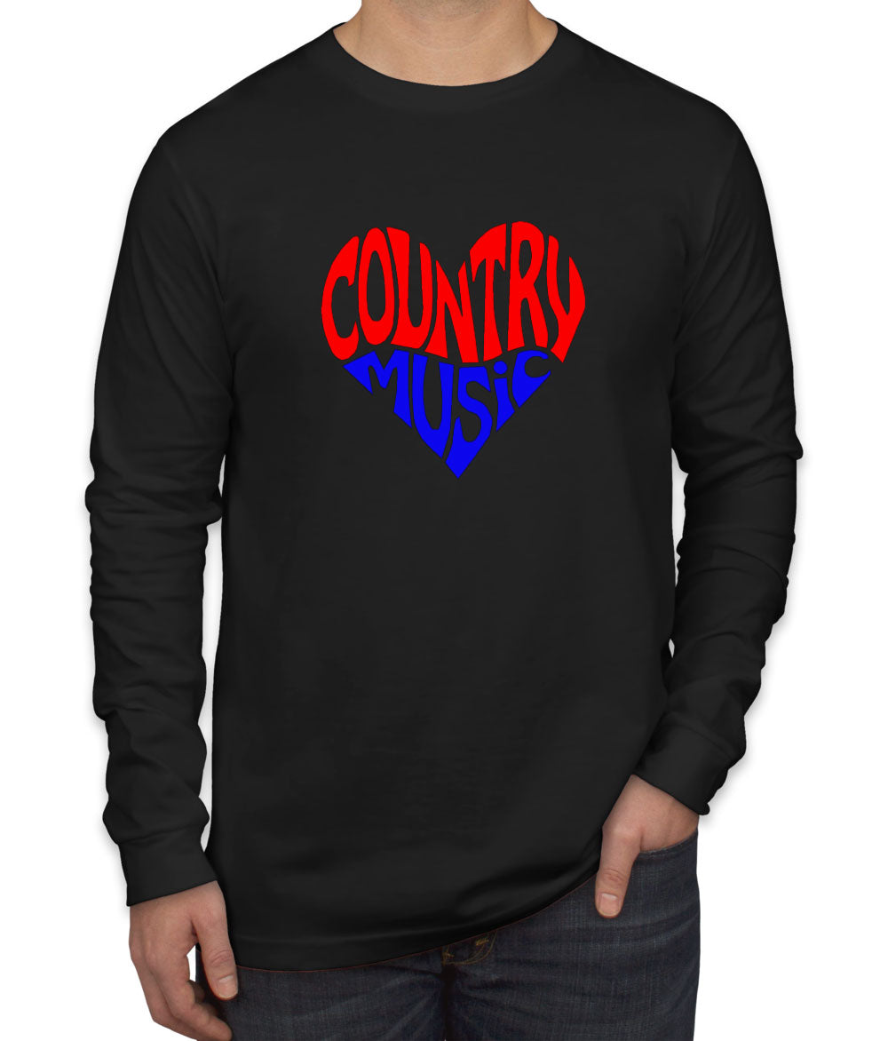 Country Music Heart Men's Long Sleeve Shirt