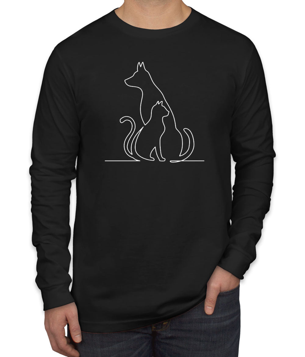 Dog And Cat Men's Long Sleeve Shirt