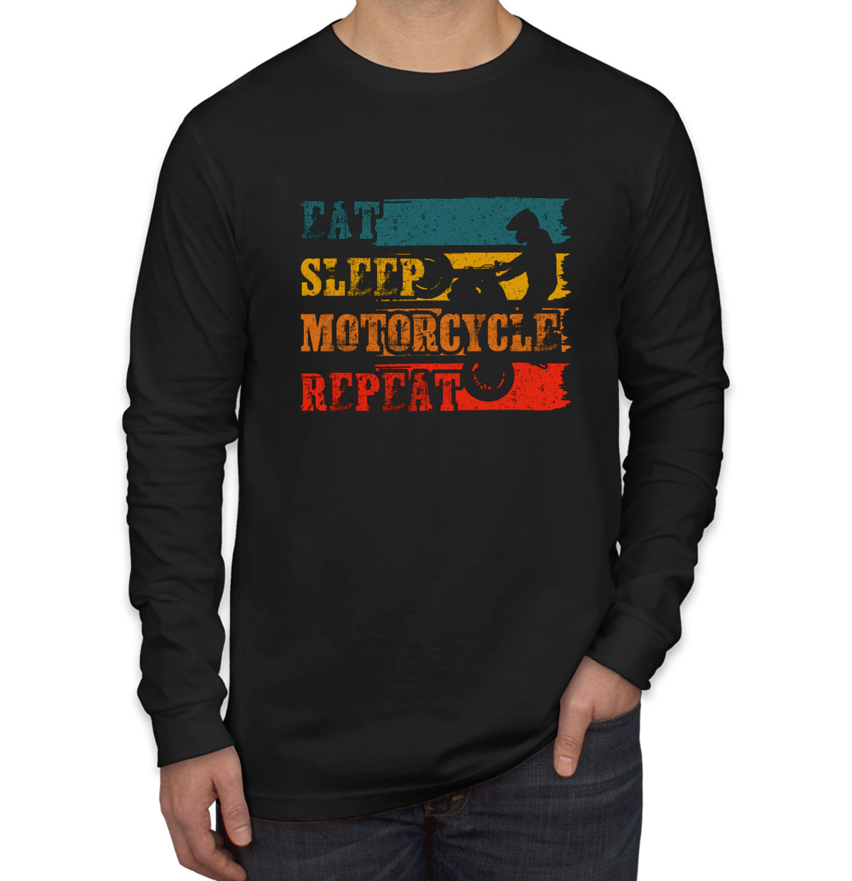 Eat Sleep Motorcycle Repeat Long Sleeve Shirt