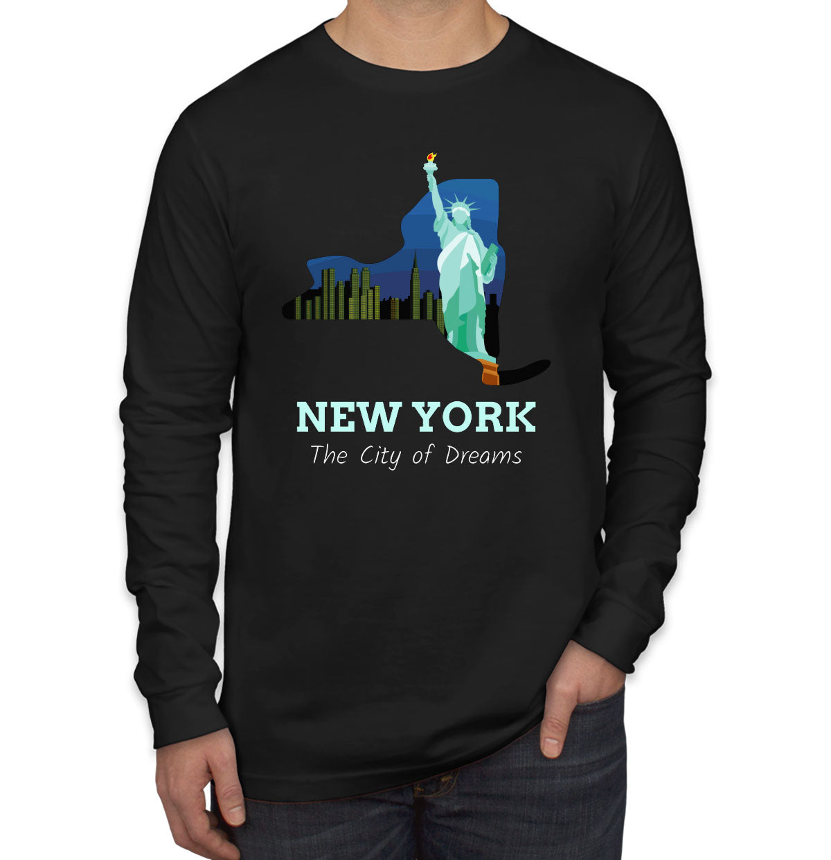 New York The City Of Dreams Men's Long Sleeve Shirt