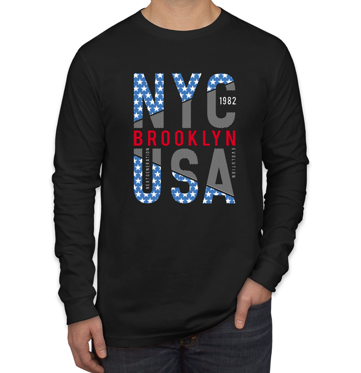 Brooklyn NYC USA Men's Long Sleeve Shirt